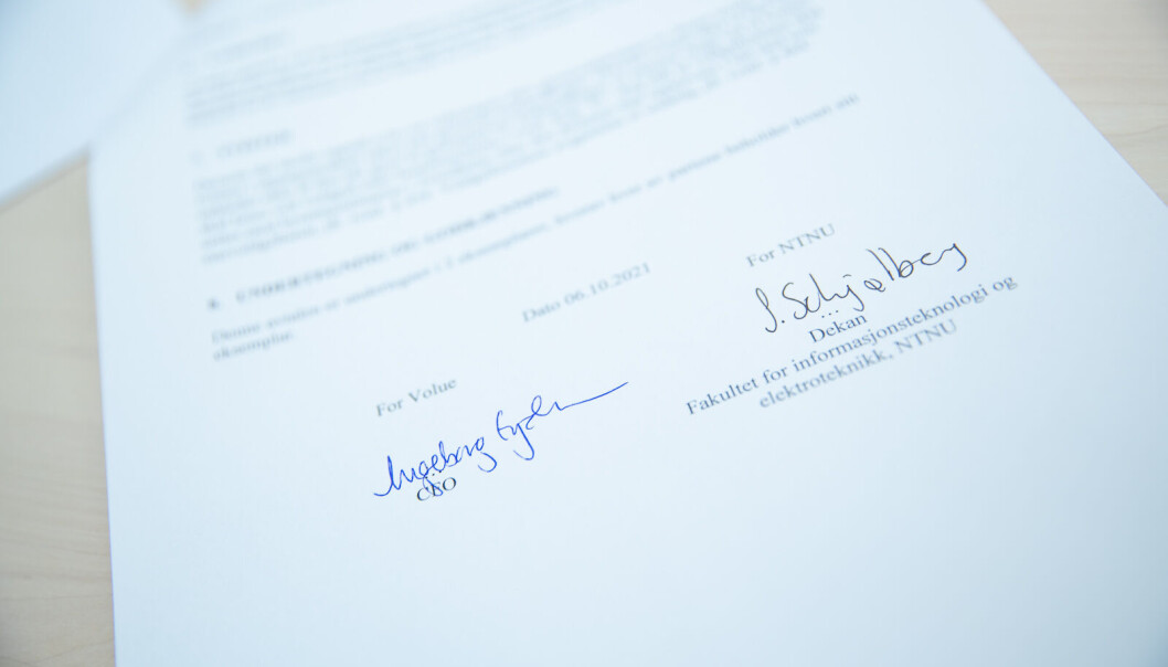 Her er samarbeidsavtalen som er signert. Her er samarbeidsavtalen som er signert.