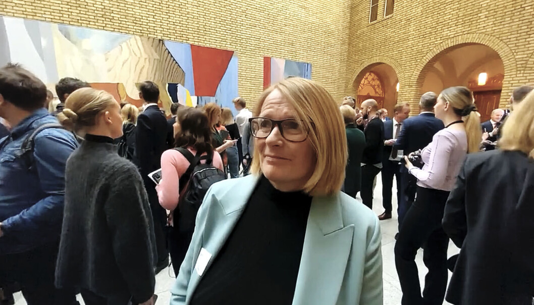Leder i universitets- og høgskolerådet, Sunniva Whittaker, er skuffet over at det ikke kommer mer til forskning. Leder i universitets- og høgskolerådet, Sunniva Whittaker, er skuffet over at det ikke kommer mer til forskning.