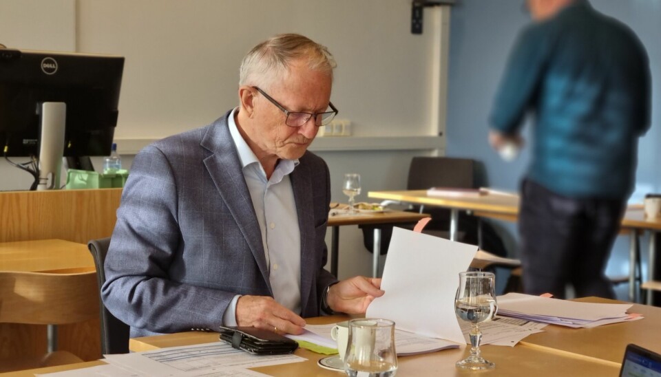 Styreleder ved Høgskulen på Vestlandet, Arvid Hallén, under onsdagens styremøte.