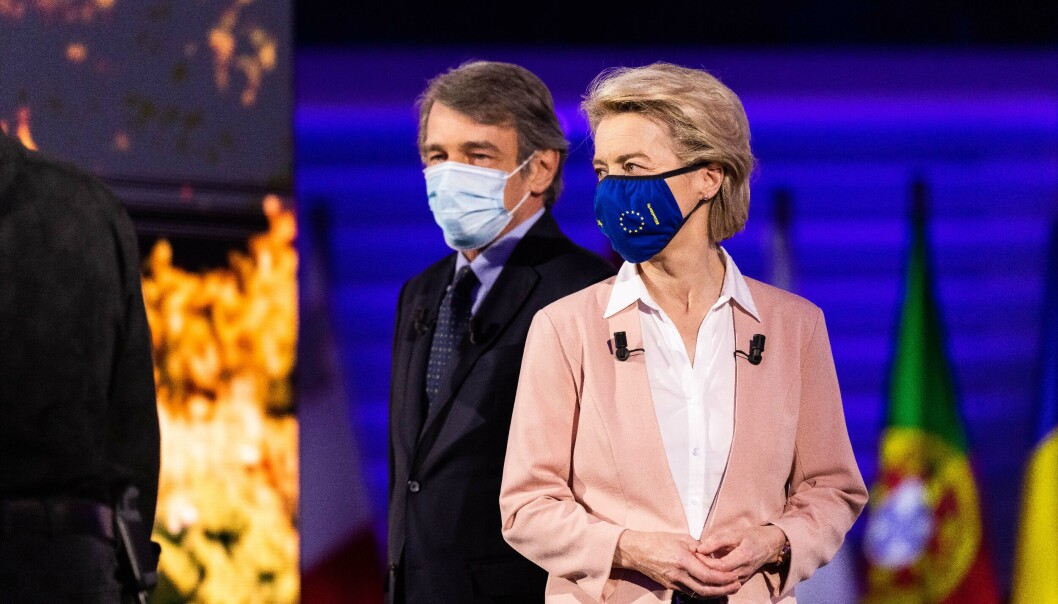 EU-kommisjonens leder Ursula von der Leyen med EU-parlamentets president David Sassoli da Konferansen for Europas framtid ble offisielt sparket i gang i mai. EU-kommisjonens leder Ursula von der Leyen med EU-parlamentets president David Sassoli da Konferansen for Europas framtid ble offisielt sparket i gang i mai.