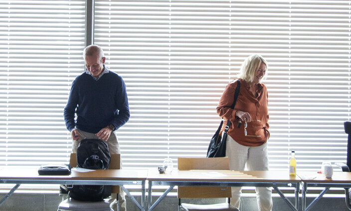 Professor Finn-Eirik Johansen sammen med eksternt styremedlem Kristin Clemet på et styremøte tidligere i år. Professor Finn-Eirik Johansen sammen med eksternt styremedlem Kristin Clemet på et styremøte tidligere i år.