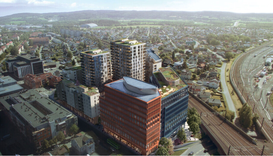 Dette er en illustrasjon av et mulig alternativ for OsloMets nye campus i Lillestrøm, slik det er presentert i november 2020 på en dialogkonferanse og senere i konseptvalgutredninger som ble lagt fram for OsloMet-styret.. Dette er en illustrasjon av et mulig alternativ for OsloMets nye campus i Lillestrøm, slik det er presentert i november 2020 på en dialogkonferanse og senere i konseptvalgutredninger som ble lagt fram for OsloMet-styret..