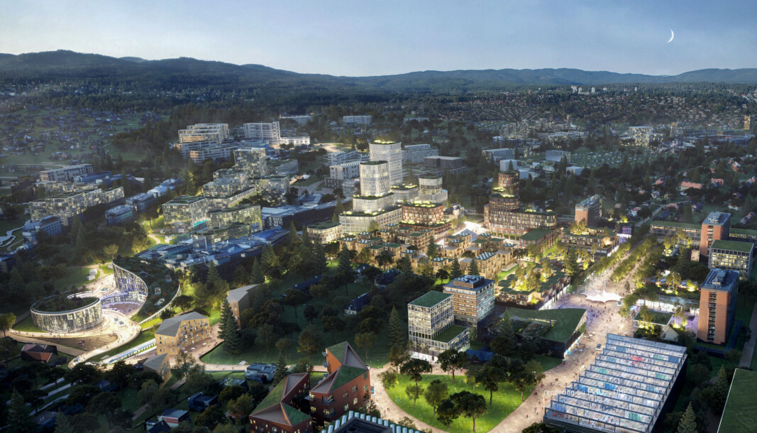 Slik kan Oslo Science City på Blindern og Forskningsparken bli seende ut i fremtiden Slik kan Oslo Science City på Blindern og Forskningsparken bli seende ut i fremtiden