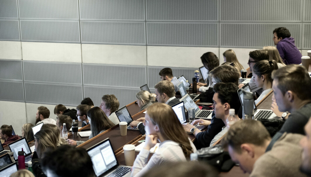 Studenter ved Copenhagen Business School under en forelesning i 2015,