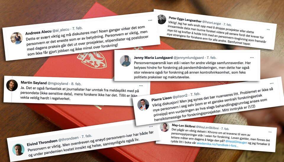 Reaksjonene har vært mange i sosiale medier etter at Tore Wig og Tone Liodden gikk ut mot jussifiseringen av forskningsetikken.