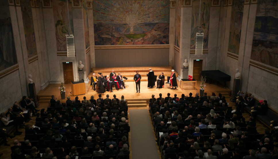 Doktorkreering ved Universitetet i Oslo, i aulaen.