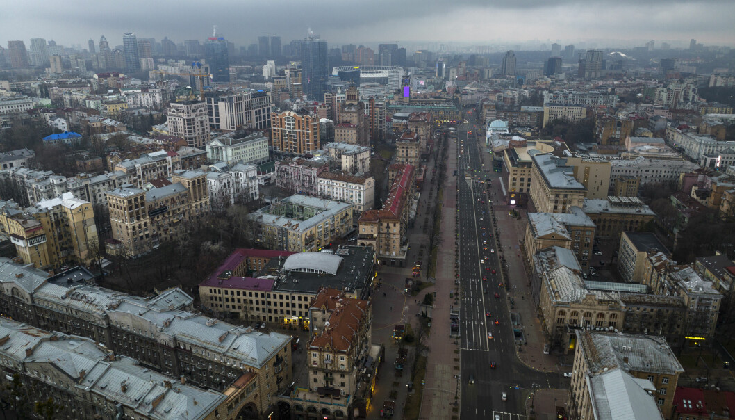 Slik ser det ut i Ukrainas hovedstad, Kyiv, torsdag morgen.