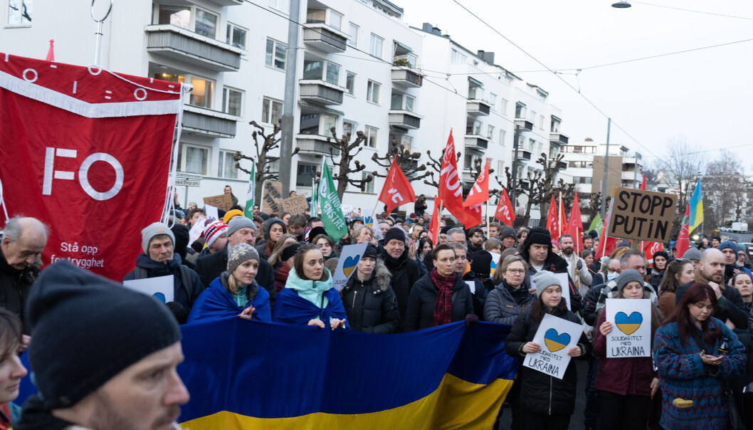 Photo taken at demonstration against Russian invation of Ukraine. Photo taken at demonstration against Russian invation of Ukraine.