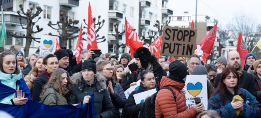 Demonstrerte for et fritt Ukraina: — En mørk dag