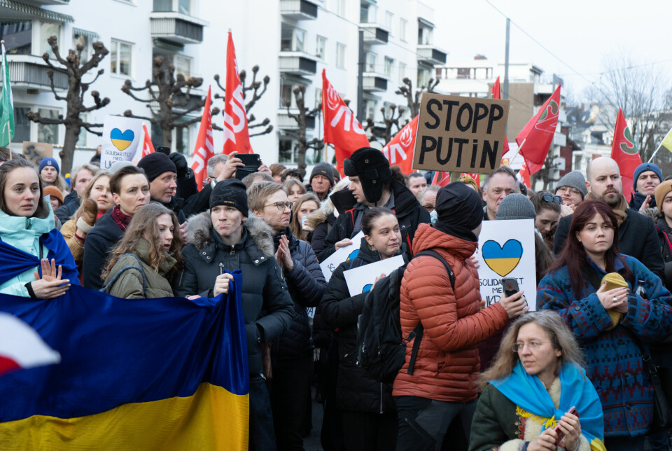 I Oslo demonstrerte mange mot Russlands invasjon av Ukraina.