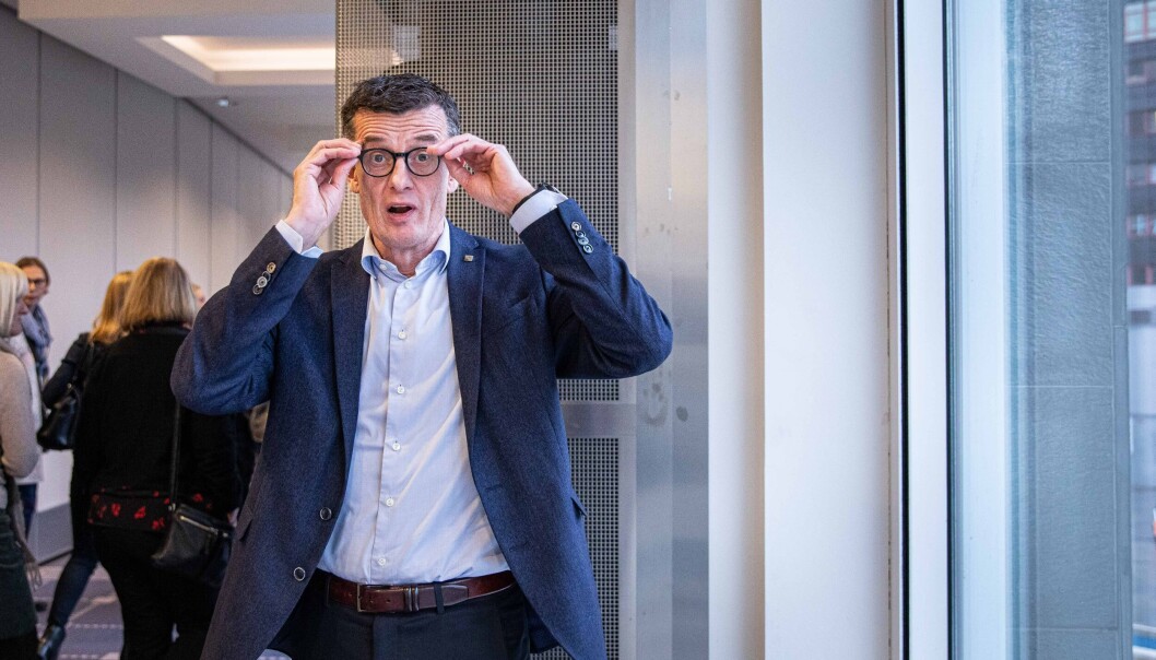 — Det er opplagt at vi må finne andre utdanningsstrategiske veier å gå, sier rektor ved Universitetet i Stavanger, Klaus Mohn. — Det er opplagt at vi må finne andre utdanningsstrategiske veier å gå, sier rektor ved Universitetet i Stavanger, Klaus Mohn.
