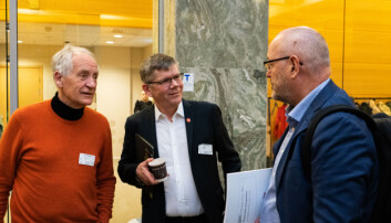 Rune Slagstad, Svein Stølen og Gunnar Bovim under framlegging av rapporten om ytringsfrihet i akademia.