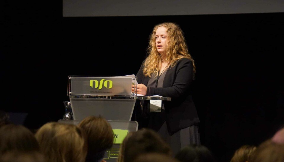 Leder av Norsk studentorganisasjon, Tuva Todnem Lund, er opptatt av at undervisning tas like alvorlig som forskning. Her fra NSOs landsmøte i Tønsberg i disse dager. Leder av Norsk studentorganisasjon, Tuva Todnem Lund, er opptatt av at undervisning tas like alvorlig som forskning. Her fra NSOs landsmøte i Tønsberg i disse dager.