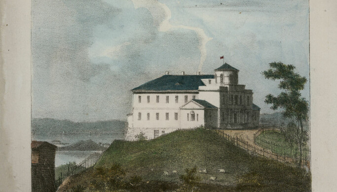 Observatoriet på Solli, måla av Peter Christian Friderich Wergmann i 1837.