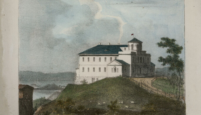 Observatoriet på Solli, måla av Peter Christian Friderich Wergmann i 1837. Observatoriet på Solli, måla av Peter Christian Friderich Wergmann i 1837.