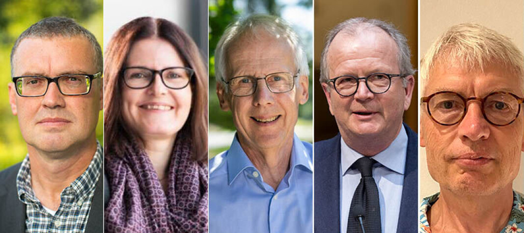 Dette er bevilgningsutvalget som skal bestemme hvem som skal bli SFF-er. 23. september blir vinnerne offentliggjort. F.v.: Matz Dahlberg, Eva Sørensen,. Rune Toftgård, Geir Mork og Niels Jørgen Olesen . Dette er bevilgningsutvalget som skal bestemme hvem som skal bli SFF-er. 23. september blir vinnerne offentliggjort. F.v.: Matz Dahlberg, Eva Sørensen,. Rune Toftgård, Geir Mork og Niels Jørgen Olesen .
