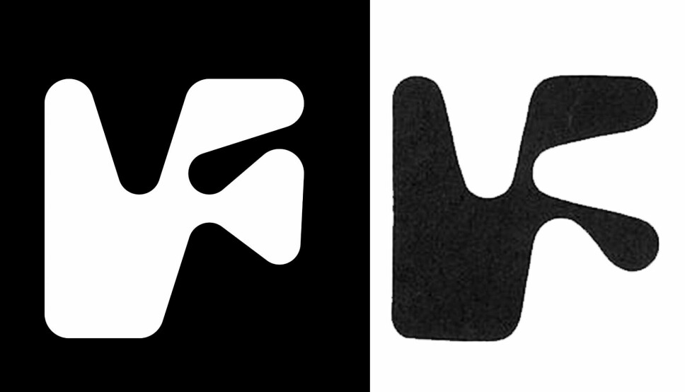 Til venstre er Forskningsrådets nye logo. Til høyre er en figur fra boka «Graphic Design Manual: Principle and practice » av Armin Hofmann.