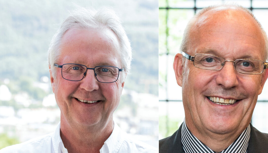 For andre gang i løpet av to år er Thor Arne Håverstad (t.v) konstituert som toppsjef i Norce-konsernet. Robert Bjerknes (t.h.) er egentlig nestleder i Norce-styret, men har vært konstituert styreleder siden mai i år. For andre gang i løpet av to år er Thor Arne Håverstad (t.v) konstituert som toppsjef i Norce-konsernet. Robert Bjerknes (t.h.) er egentlig nestleder i Norce-styret, men har vært konstituert styreleder siden mai i år.