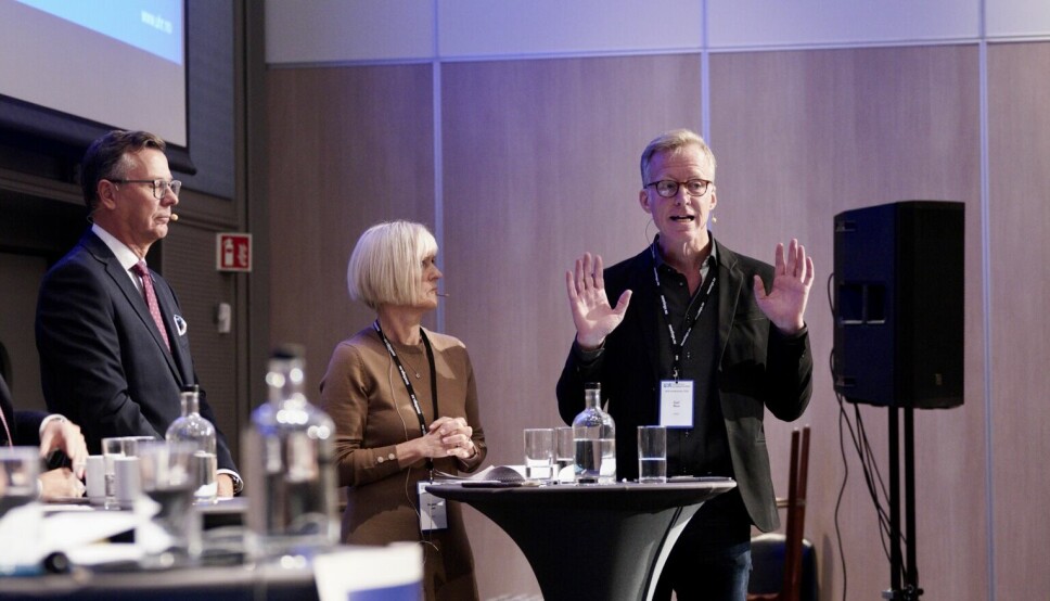 NMBU-rektor Curt Rice (lengst t.h.) i debatt med Unio-leder Ragnhild Lied og UiT-rektor Dag Rune Olsen.