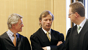 Magnus Stray Vyrje til høyre i bildet, her fra en sak tilbake i Oslo tingrett tilbake i 2006 sammen med advokatene Harald Stabell og Frode Sulland.