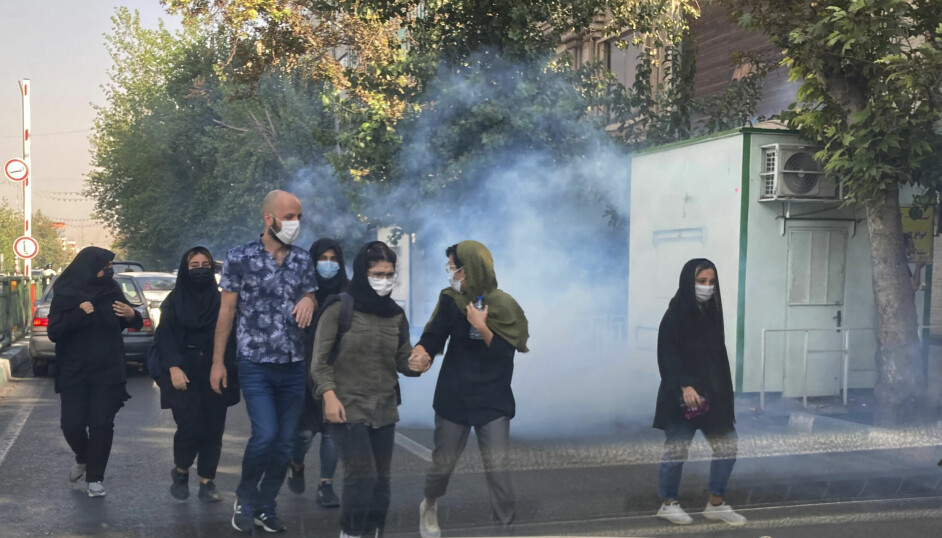 Demonstrasjoner i nærheten av Universitetet i Teheran tidligere denne måneden.