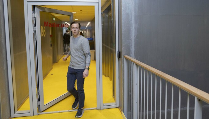 Sindre Evensen og de andre masterstudentene har et eget «Master area». Sindre Evensen og de andre masterstudentene har et eget «Master area».