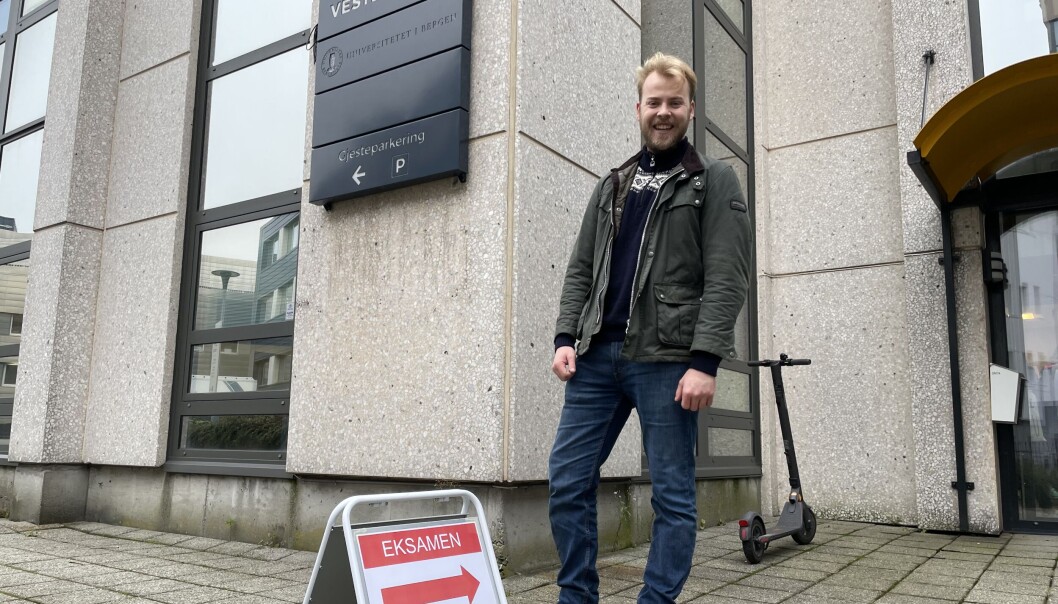 Leder av Studentparlamentet ved UiB, Aksel Haukom. Leder av Studentparlamentet ved UiB, Aksel Haukom.