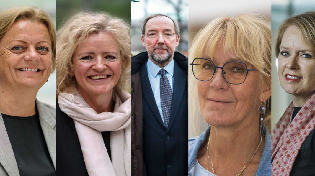 Anne Kjersti Fahlvik (lengst t.v.) har søkt på alle de fire direktørstillingene. De andre områdedirektørene (f.v.: Kristin Danielsen, Jesper Werdelin Simonsen og Christina I.M. Abildgaard) har også søkt på sine egne jobber. Lengst t.h. er eks-politiker Marianne Aasen, som har søkt på stillingen som områdedirektør for investering, rådgivning og dialog. Anne Kjersti Fahlvik (lengst t.v.) har søkt på alle de fire direktørstillingene. De andre områdedirektørene (f.v.: Kristin Danielsen, Jesper Werdelin Simonsen og Christina I.M. Abildgaard) har også søkt på sine egne jobber. Lengst t.h. er eks-politiker Marianne Aasen, som har søkt på stillingen som områdedirektør for investering, rådgivning og dialog.