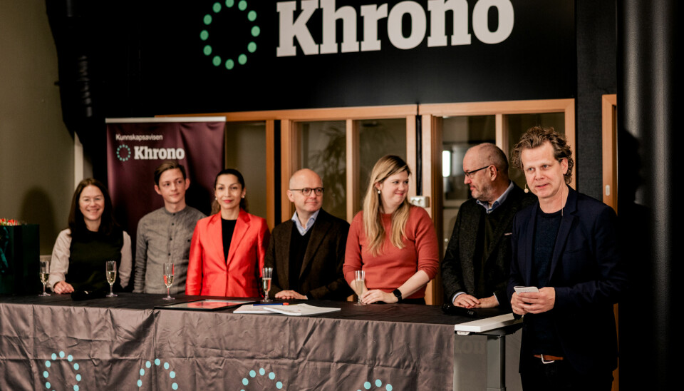 Kierulf-utvalget i samtale med Khronos Brussel-korrespondent Espen Løkeland-Stai (helt til høyre) under prisutdelingen torsdag 15. desember.