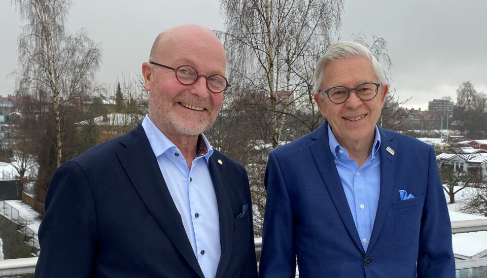 Per Vult von Steyern (til venstre) etterfølger Jon Einar Dahl som administrerende direktør for NIOM.