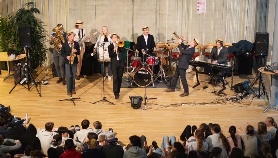 Konsert med Swing'it på Blussuvoll skole i Trondheim to dager før den norske finalen i Melodi Grand Prix 2023