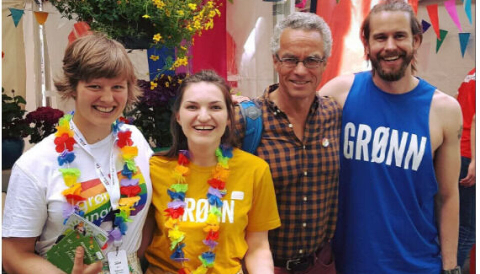 Miljøpartiet De Grønne på stand i Pride Park, Oslo 2017.