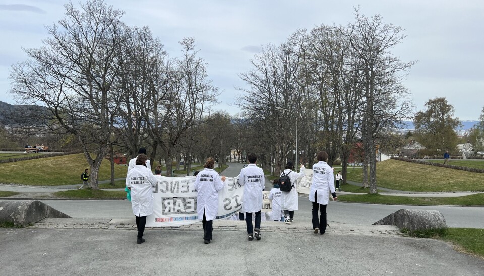 Aksjon fra Scientist Rebellion. Marsjen startet fra NTNU.