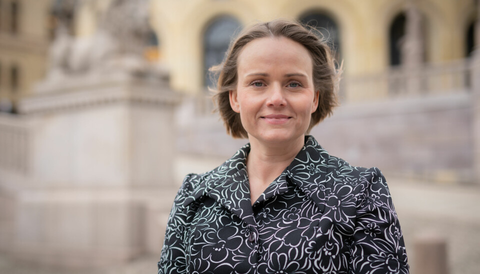 Stortingsrepresentant Margret Hagerup foran Stortinget.