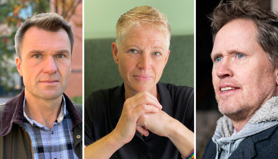 — Det var ikke mulig å forstå dette som noe annet enn hevn, sier lederen av satsingen, professor Torkel Brekke, (t.v.) som har sagt opp stillingen sin og slutter ved OsloMet. Professor Åse Røthing er sterkt kritisk til ledelsen i denne saken. Det samme er professor Thorgeir Kolshus, som nylig sa opp sin faste stilling for et åremål ved UiO. Portretter av Torkel Brekke, Thorgeir Kolshus og Åse Røthing