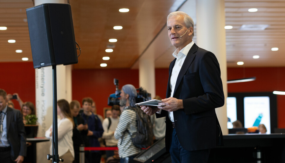 Jonas Gahr Støre forteller om satsingen på Universitetetsbiblioteket på Universitetet i Oslo
