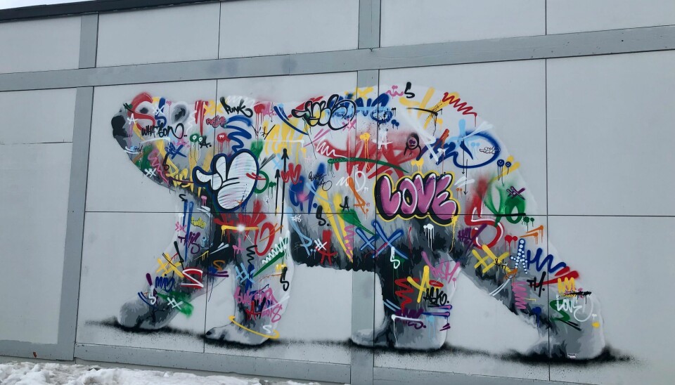 Isbjørn-grafitti i Longyearbyen