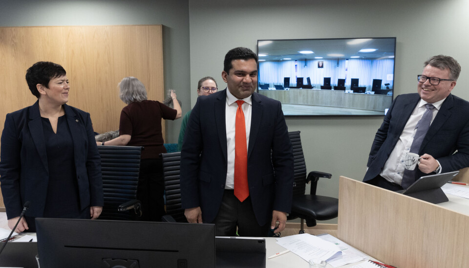 F.v.: Nestleder i LO Stat og partsrepresentant Henriette Jevnaker og LOs advokater Imran Haider og Lornts Nagelhus.