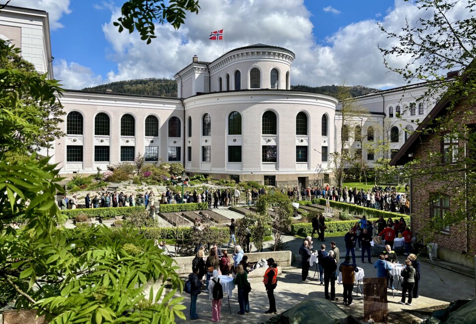 Tilsette ved Universitetet i Bergen fartar mindre, særleg til andre kontinent. Bildet er frå universitetsmuseets 200-årsjubileum i april.