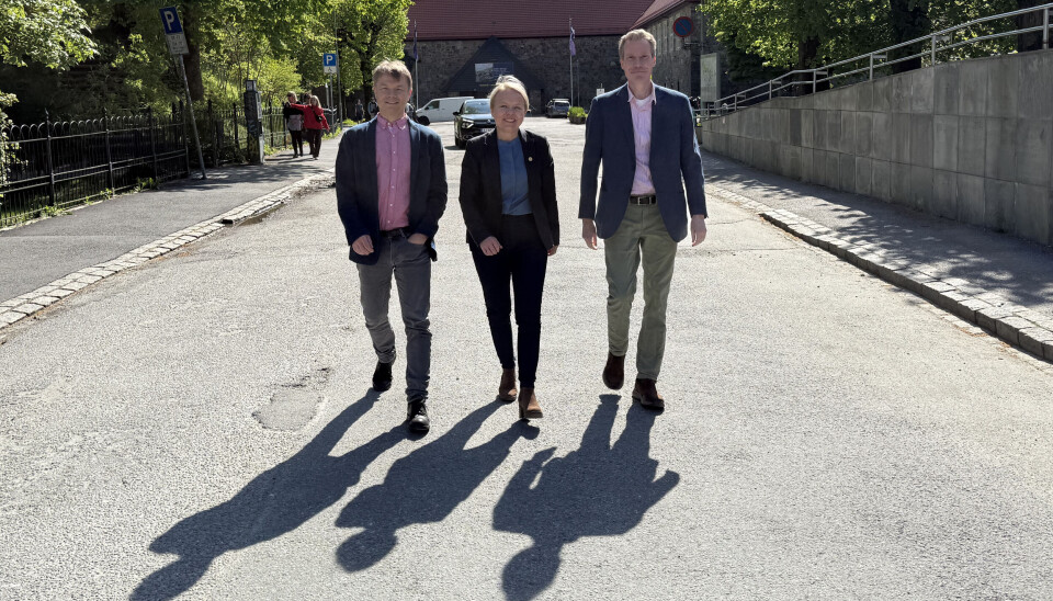 Me får velja leiarane våre, seier Eivind Seland (til høgre). Han ønskjer å verta prodekan, Camilla Brautaset vil gjerne halda fram som dekan. Heming Gujord vert visedekan, dersom dette laget vinn dekanvalet.