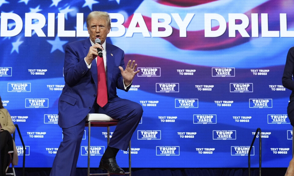 Donald Trump under valkampen hausten 2024. Presidenten er erklært støttespelar av oljeindustrien og har gått hardt ut mot den etablerte klimaforskinga.