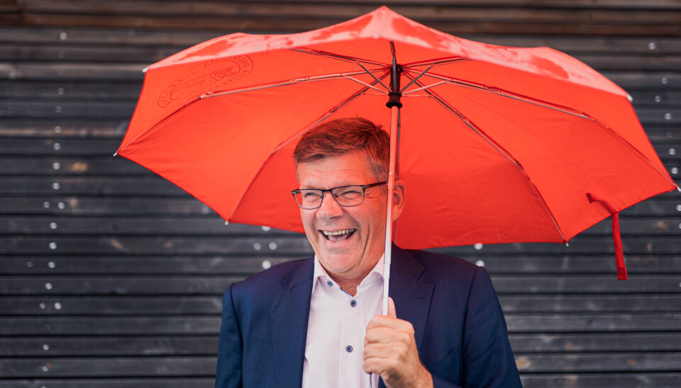 Svein Stølen på Arendalsuka et knapt år etter at han ble rektor første gangen. Skal vi tro ham selv er det fremdeles like stas å være rektor nå, som den gang.