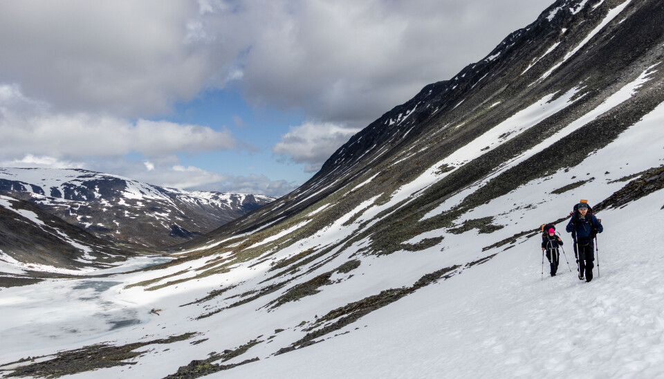 I Jotunheimen møtte paret snø.