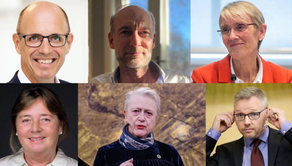 Flere profiler blir å se i styrerommene rundt om i landet den neste fireårsperioden. Øverst fra venstre: Henrik Caspar Wegener, tidligere rektor ved Københavns universitet, Knut Olav Åmås, direktør i Fritt Ord, tidligere NTNU-rektor Anne Borg, Cecilie Daae, direktør i NKVTS, tidligere leder av Den norske Nobelkomiteen, Berit Reiss-Andersen og tidligere ekspedisjonssjef i Finansdepartementet, Martin Skancke. Flere profiler blir å se i styrerommene rundt om i landet den neste fireårsperioden. Øverst fra venstre: Henrik Caspar Wegener, tidligere rektor ved Københavns universitet, Knut Olav Åmås, direktør i Fritt ord, tidligere NTNU-rektor Anne Borg, Cecilie Daae, direktør i NKVTS, tidligere leder av Den norske Nobelkomiteen, Berit Reiss-Andersen og tidligere ekspedisjonssjef i Finansdepartementet, Martin Skancke. Foto: Søren Svendsen, Espen Løkeland-Stai, Skjalg Bøhmer Vold, NKVTS, Stian Lysberg Solum / NTB og Vidar Ruud / NTB
