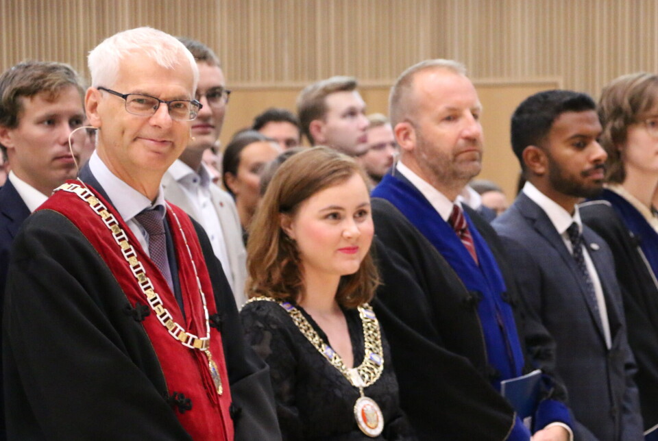 Øystein Thøgersen under immatrikuleringen av nye masterstudenter, august 2023.